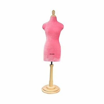 Half Scale Mini Dress Form Fully Pinnable Tailor Sewing Pink Velvet Mannequin