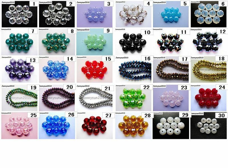 Freeshipping 100pcs Top Quality Czech Crystal Faceted Rondelle Beads 6x 8mm Pick