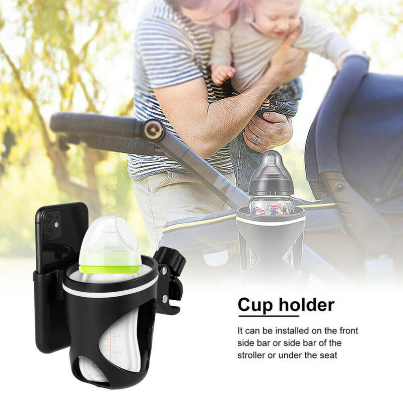 Baby Stroller Cup Holder Phone Drink Bottle Storage Rack Handlebar Universal