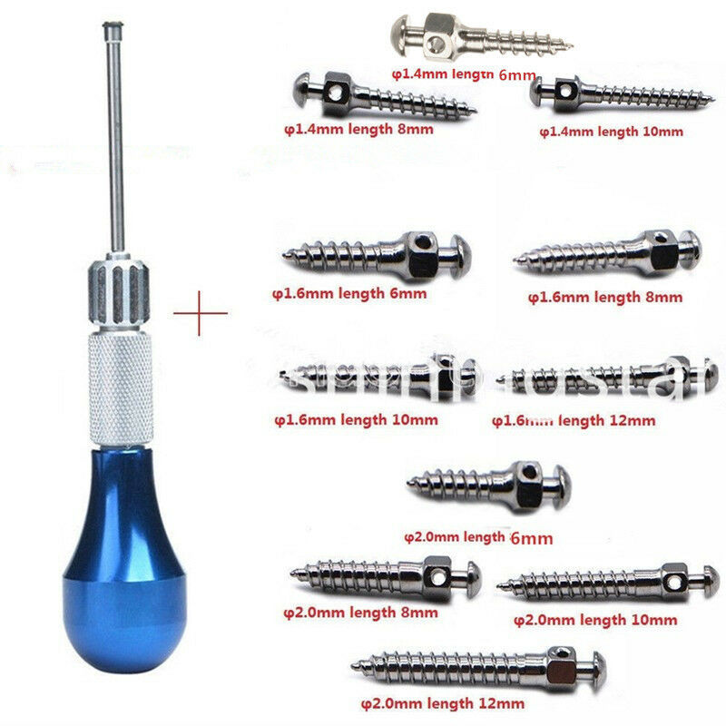 Dental Orthodontic Micro Implants Mini Screw Self-drilling 11 Sizes / Handle