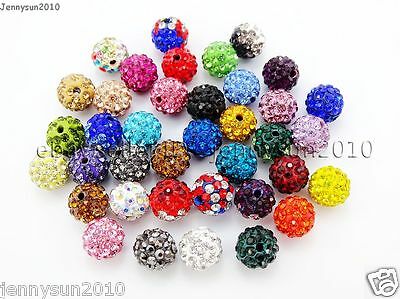 20Pcs Quality Czech Crystal Rhinestones Pave Clay Round Disco Ball Spacer Beads