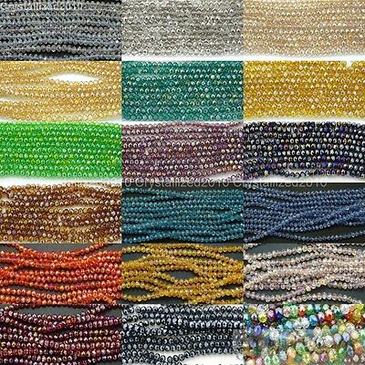 100pcs Top Quality Czech Crystal Faceted Rondelle Spacer Beads 3mm X 4mm Pick