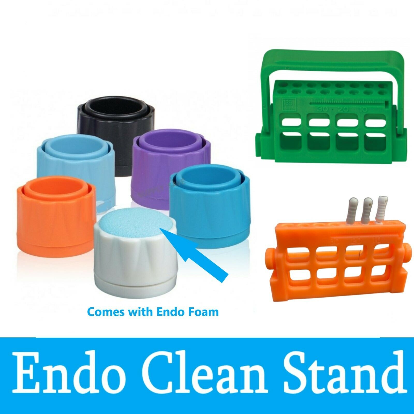 Dental Round Endo Clean Stand Cleaning Foam Endo File Holder 8 Holes or 16 Holes