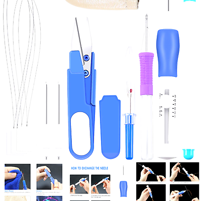 Selftek Embroidery Pen Kit Embroidery Stitching Punch Needle Finger Protector...