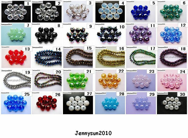 Freeshipping 100pcs Top Quality Czech Crystal Faceted Rondelle Beads 4x 6mm Pick
