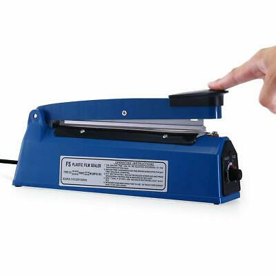 12" 300mm Manual Impulse Heat Sealer Poly Bag Machine Shrink Wrap Free Element
