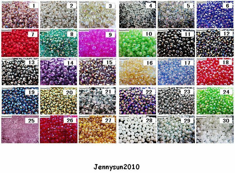 Freeshipping 100pcs Top Quality Czech Crystal Faceted Rondelle Beads 3x 4mm Pick